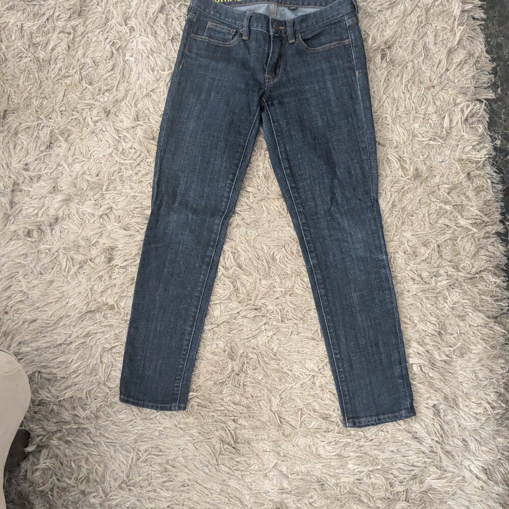 J Crew Toothpick Jeans Waist size 27 Dark Denim Petite